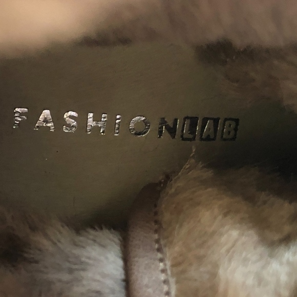 FashionLab Italian Leather Wedge lace Up Booties - Picture 6 of 8